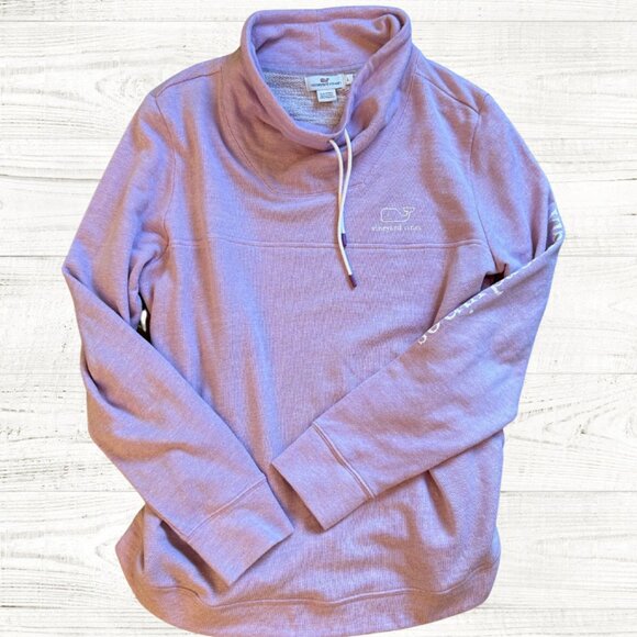 Women’s Vineyard Vines funnel neck sweatshirt whale freesia purple size large - Picture 1 of 4